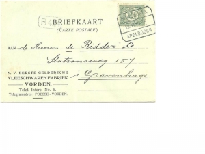 BV049 Poesse-Bosch bouw schoorsteen 1915 adreszijde postkaart